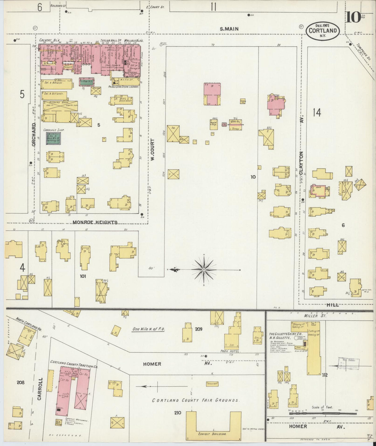 Sanborn Fire Insurance Map from Cortland, Cortland County, New York (1902), Sheet #0010 - Historic Sanborn Fire Insurance Map Print, vintage old map wall art, antique decor, genealogy gift, New York New York map