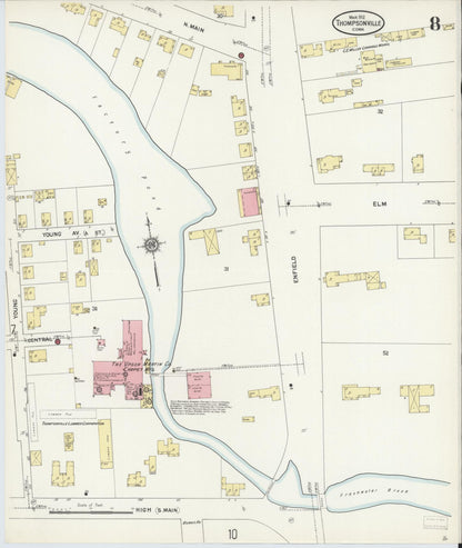Sanborn Fire Insurance Map from Thompsonville, Hartford County, Connecticut (1912), Sheet #0008 - Complete Map Set gallery image, historic Sanborn map, vintage wall art, Connecticut Connecticut