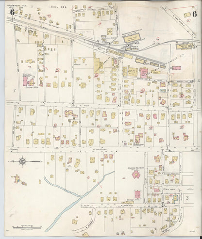 Sanborn Fire Insurance Map from Henderson, Rusk County, Texas (1949), Sheet #0006 - Complete Map Set gallery image, historic Sanborn map, vintage wall art, Texas Texas