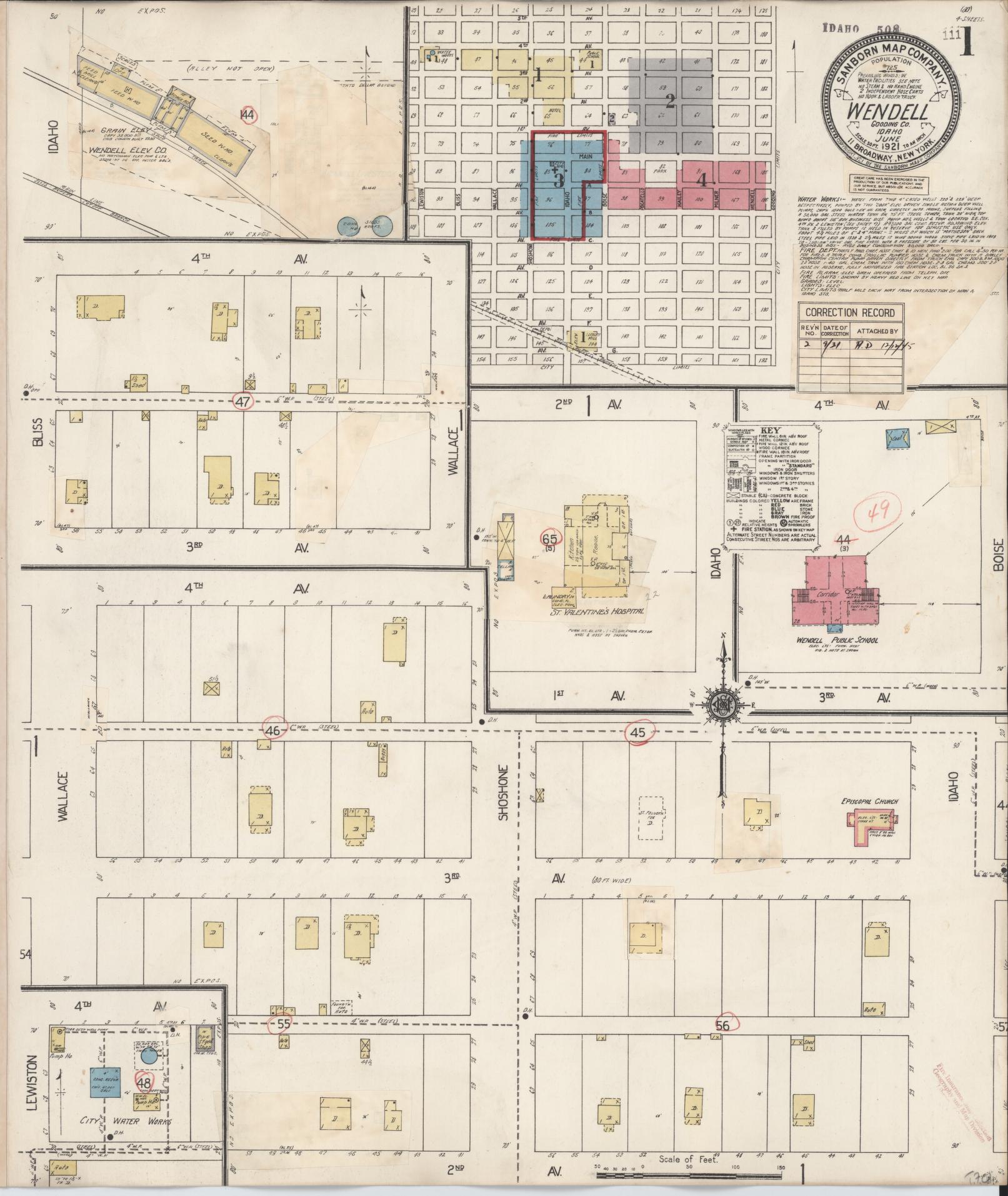 Sanborn Fire Insurance Map from Wendell, Gooding County, Idaho. (1931) – Historic Sanborn Fire Insurance Map Print