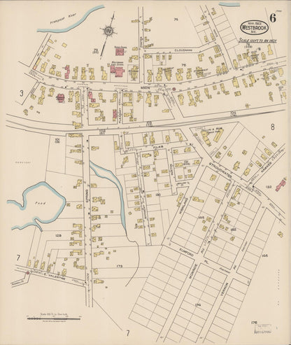 Sanborn Fire Insurance Map from Westbrook, Cumberland County, Maine (1922), Sheet #0006 - Complete Map Set gallery image, historic Sanborn map, vintage wall art, Maine Maine