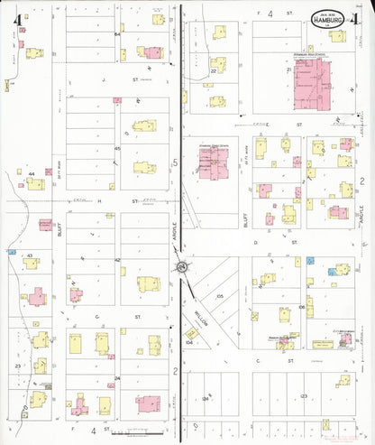 Sanborn Fire Insurance Map from Hamburg, Fremont County, Iowa (1930), Sheet #0004 - Historic Sanborn Fire Insurance Map Print