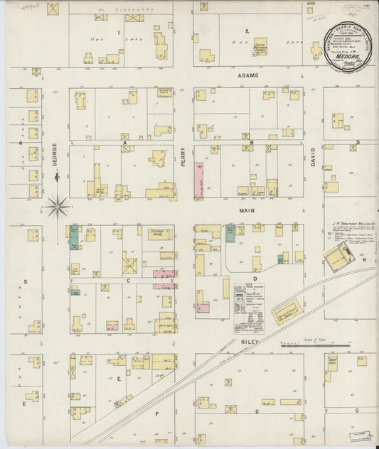 Sanborn Fire Insurance Map from Medora, Jackson County, Indiana (1895), Sheet #0001 - Historic Sanborn Fire Insurance Map Print, vintage old map wall art, antique decor, genealogy gift, Indiana Indiana map