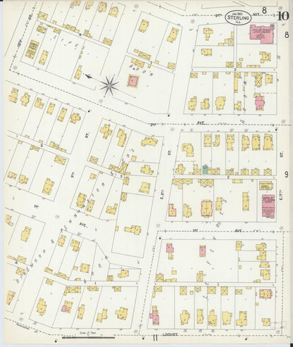 Sanborn Fire Insurance Map from Sterling, Whiteside County, Illinois (1903), Sheet #0010 - Complete Map Set gallery image, historic Sanborn map, vintage wall art, Illinois Illinois