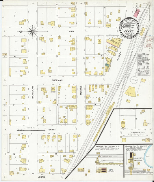 Sanborn Fire Insurance Map from Evans, Mahaska County, Iowa (1900), Sheet #0001 - Historic Sanborn Fire Insurance Map Print, vintage old map wall art