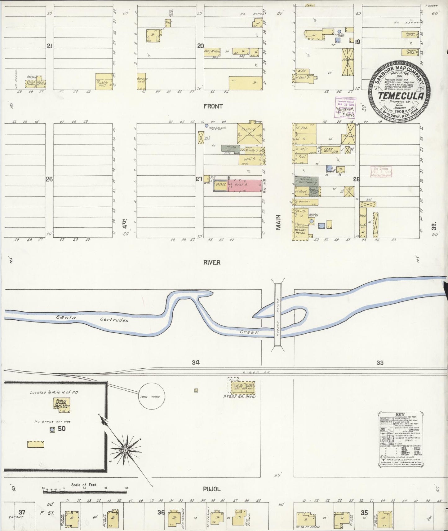 Sanborn Fire Insurance Map from Temecula, Riverside County, California. (1909) – Historic Sanborn Fire Insurance Map Print
