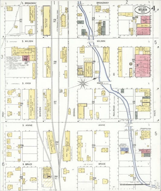 Sanborn Fire Insurance Map from Wilbur, Lincoln County, Washington (1909), Sheet #0004 - Historic Sanborn Fire Insurance Map Print, vintage old map wall art, antique decor, genealogy gift, Washington Washington map