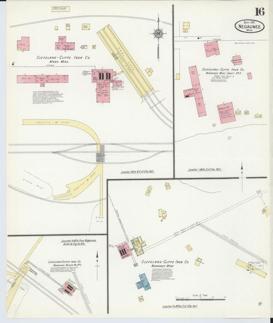 Sanborn Fire Insurance Map from Negaunee, Marquette County, Michigan (1911), Sheet #0016 - Historic Sanborn Fire Insurance Map Print, vintage old map wall art, antique decor, genealogy gift, Michigan Michigan map