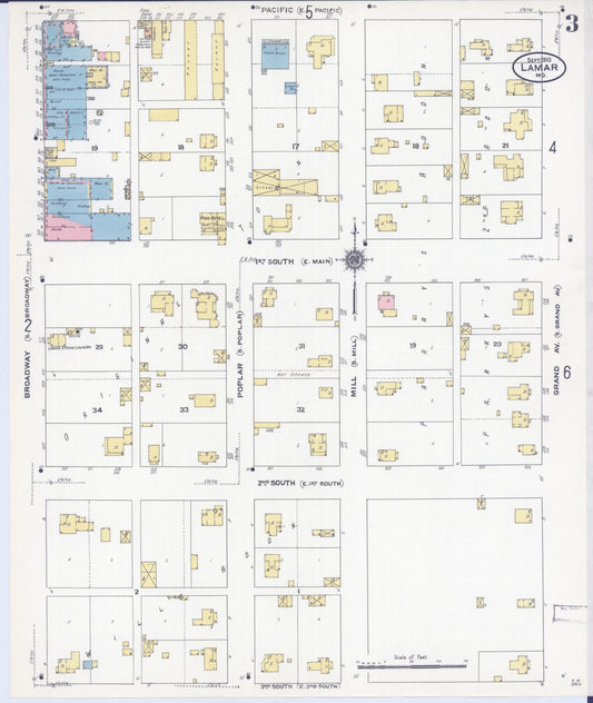 Sanborn Fire Insurance Map from Lamar, Barton County, Missouri (1910), Sheet #0003 - Historic Sanborn Fire Insurance Map Print, vintage old map wall art, antique decor, genealogy gift, Missouri Missouri map