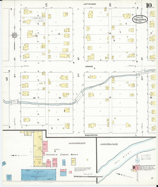 Sanborn Fire Insurance Map from Fredonia, Wilson County, Kansas (1912), Sheet #0010 - Historic Sanborn Fire Insurance Map Print, vintage old map wall art, antique decor, genealogy gift, Kansas Kansas map