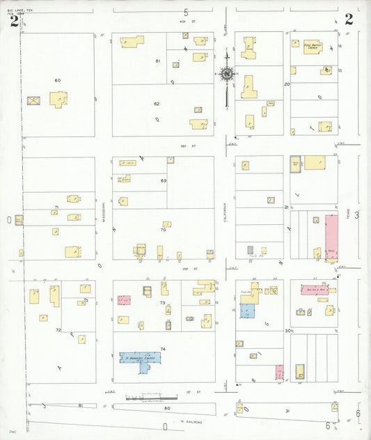 Sanborn Fire Insurance Map from Big Lake, Reagan County, Texas (1949), Sheet #0002 - Historic Sanborn Fire Insurance Map Print, vintage old map wall art, antique decor, genealogy gift, Texas Texas map