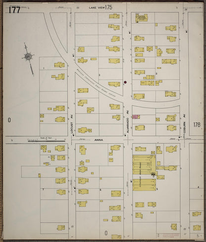 Sanborn Fire Insurance Map from Worcester, Worcester County, Massachusetts (1910), Sheet #0177 - Historic Sanborn Fire Insurance Map Print, vintage old map wall art, antique decor, genealogy gift, Massachusetts Massachusetts map