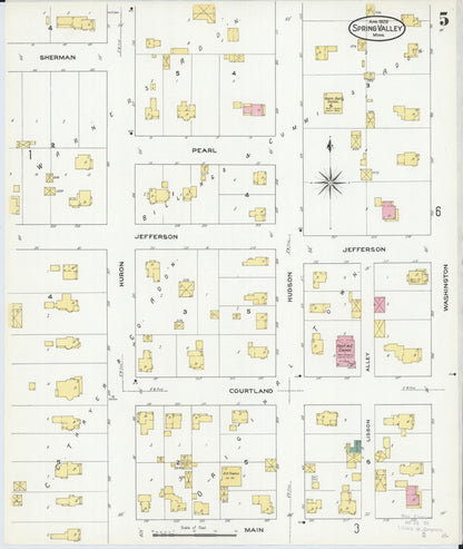 Sanborn Fire Insurance Map from Spring Valley, Fillmore County, Minnesota (1909), Sheet #0005 - Complete Map Set gallery image, historic Sanborn map, vintage wall art, Minnesota Minnesota
