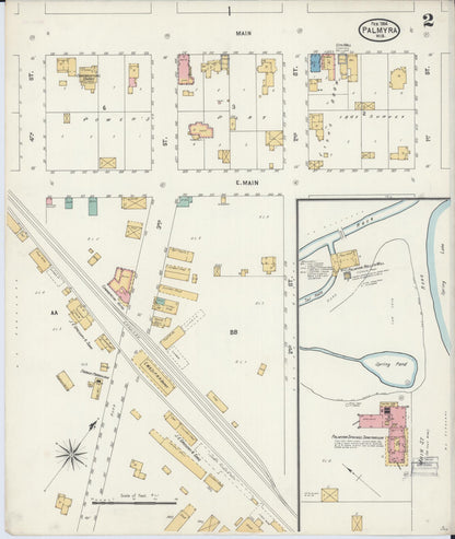 Sanborn Fire Insurance Map from Palmyra, Jefferson County, Wisconsin (1904), Sheet #0002 - Historic Sanborn Fire Insurance Map Print, vintage old map wall art, antique decor, genealogy gift, Wisconsin Wisconsin map