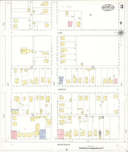 Sanborn Fire Insurance Map from Montpelier, Bear Lake County, Idaho (1907), Sheet #0003 - Complete Map Set gallery image, historic Sanborn map, vintage wall art, Idaho Idaho