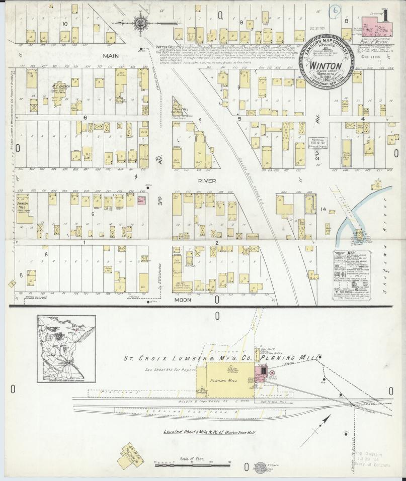 Sanborn Fire Insurance Map from Winton, Saint Louis County, Minnesota. (1921) – Map View