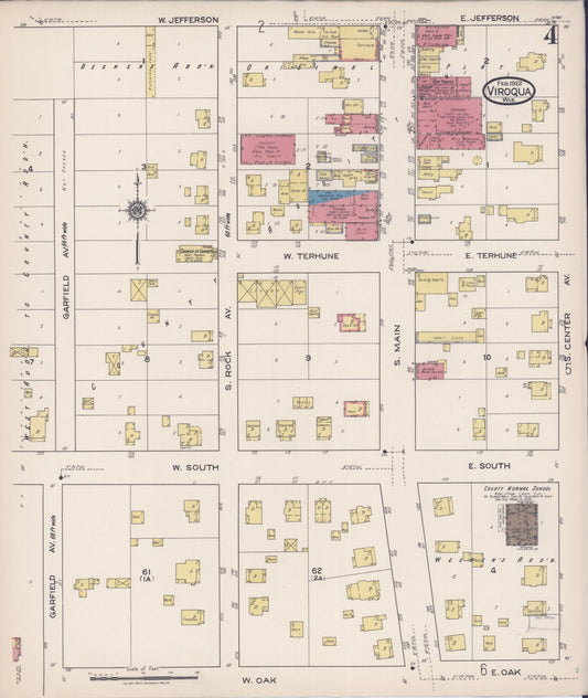Sanborn Fire Insurance Map from Viroqua, Vernon County, Wisconsin (1922), Sheet #0004 - Historic Sanborn Fire Insurance Map Print, vintage old map wall art, antique decor, genealogy gift, Wisconsin Wisconsin map