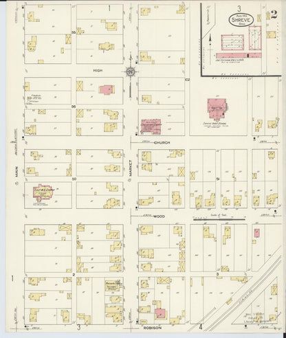 Sanborn Fire Insurance Map from Shreve, Wayne County, Ohio (1913), Sheet #0002 - Historic Sanborn Fire Insurance Map Print, vintage old map wall art, antique decor, genealogy gift, Ohio Ohio map
