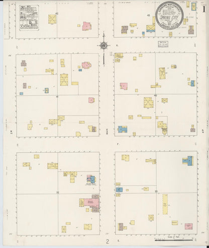 Sanborn Fire Insurance Map from Spring City, Sanpete County, Utah (1917), Sheet #0001 - Complete Map Set gallery image, historic Sanborn map, vintage wall art, Utah Utah