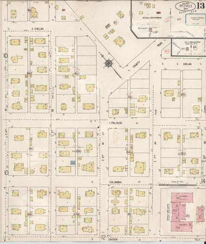 Sanborn Fire Insurance Map from Ritzville, Adams County, Washington (1939), Sheet #0013 - Complete Map Set gallery image, historic Sanborn map, vintage wall art, Washington Washington