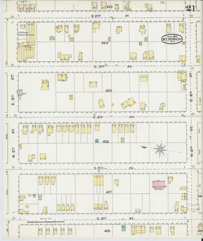 Sanborn Fire Insurance Map from Mount Vernon, Westchester County, New York (1892), Sheet #0021 - Complete Map Set gallery image, historic Sanborn map, vintage wall art, New York New York