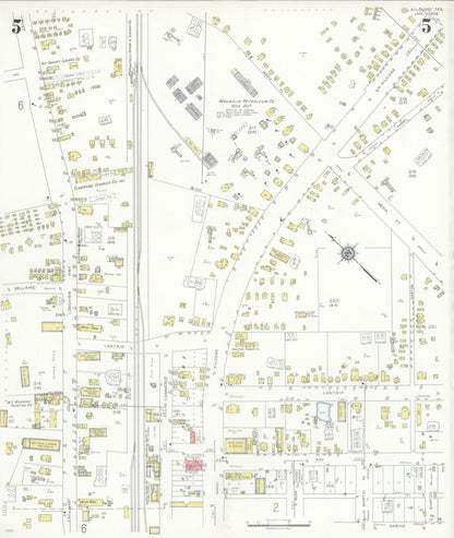 Sanborn Fire Insurance Map from Kilgore, Gregg County, Texas (1936), Sheet #0005 - Historic Sanborn Fire Insurance Map Print, vintage old map wall art, antique decor, genealogy gift, Texas Texas map