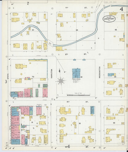 Sanborn Fire Insurance Map from Lockport, Will County, Illinois (1902), Sheet #0004 - Complete Map Set gallery image, historic Sanborn map, vintage wall art, Illinois Illinois