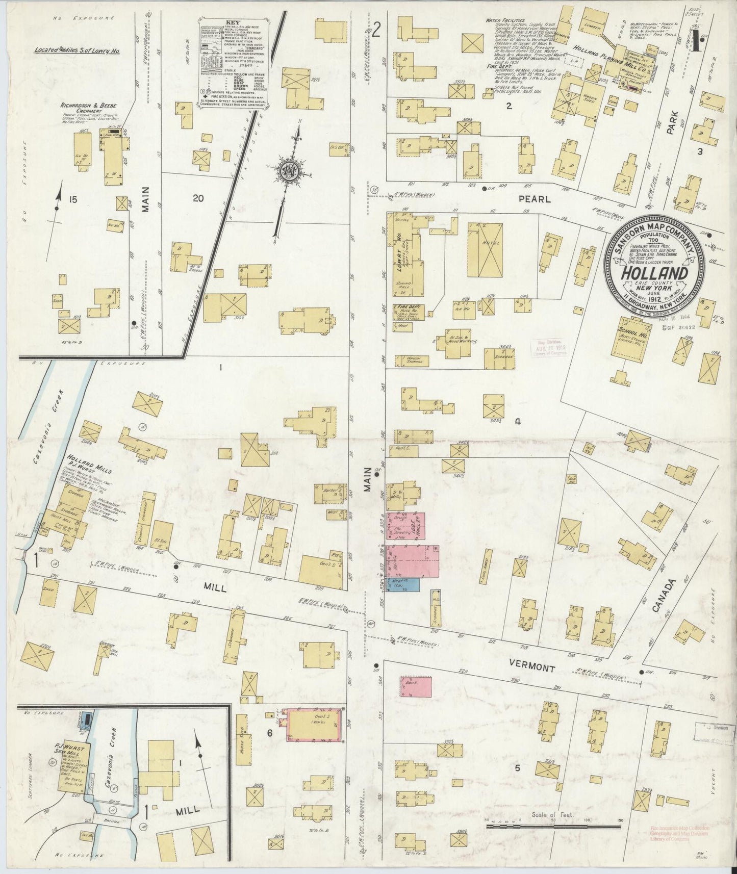 Sanborn Fire Insurance Map from Holland, Erie County, New York. (1912) – Historic Sanborn Fire Insurance Map Print