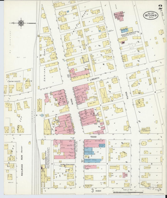 Sanborn Fire Insurance Map from McComb, Hancock County, Ohio (1910), Sheet #0002 - Historic Sanborn Fire Insurance Map Print, vintage old map wall art, antique decor, genealogy gift, Ohio Ohio map