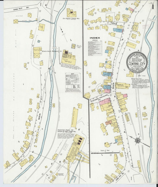 Sanborn Fire Insurance Map from Central City, Lawrence County, South Dakota. (1909) – Historic Sanborn Fire Insurance Map Print