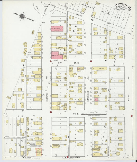 Sanborn Fire Insurance Map from Caspian, Iron County, Michigan (1922), Sheet #0002 - Historic Sanborn Fire Insurance Map Print, vintage old map wall art, antique decor, genealogy gift, Michigan Michigan map