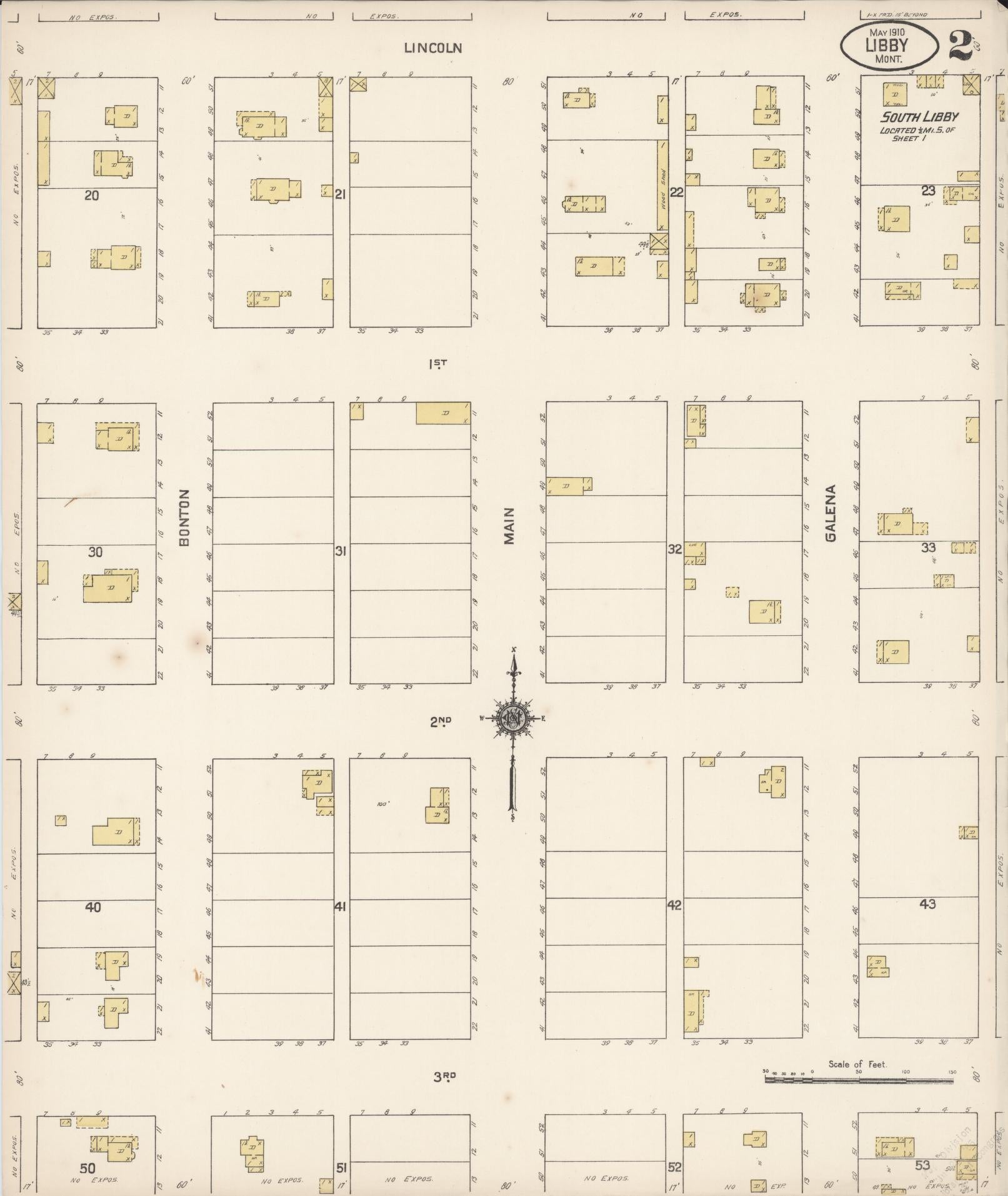 Sanborn Fire Insurance Map from Libby, Lincoln County, Montana (1910), Sheet #0002 - Historic Sanborn Fire Insurance Map Print, vintage old map wall art, antique decor, genealogy gift, Montana Montana map