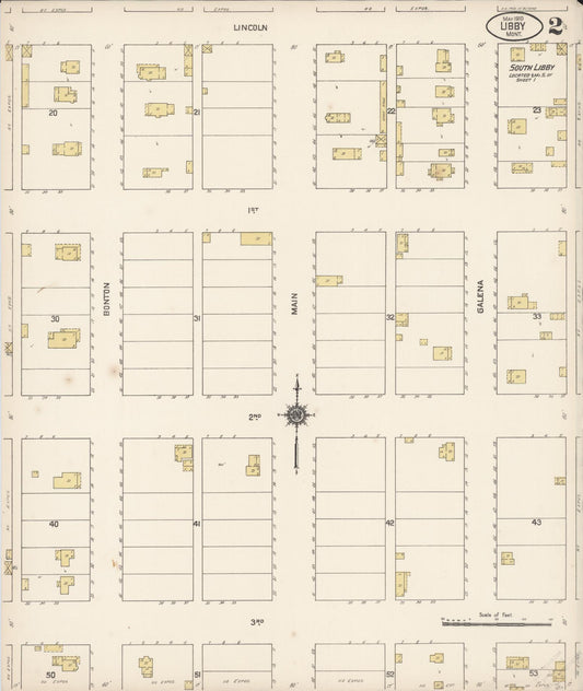 Sanborn Fire Insurance Map from Libby, Lincoln County, Montana (1910), Sheet #0002 - Historic Sanborn Fire Insurance Map Print, vintage old map wall art, antique decor, genealogy gift, Montana Montana map
