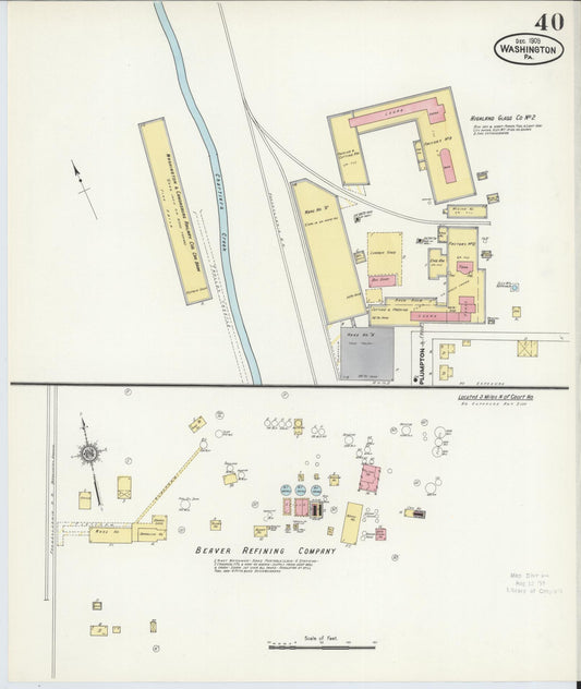 Sanborn Fire Insurance Map from Washington, Washington County, Pennsylvania (1909), Sheet #0040 - Historic Sanborn Fire Insurance Map Print, vintage old map wall art, antique decor, genealogy gift, Pennsylvania Pennsylvania map