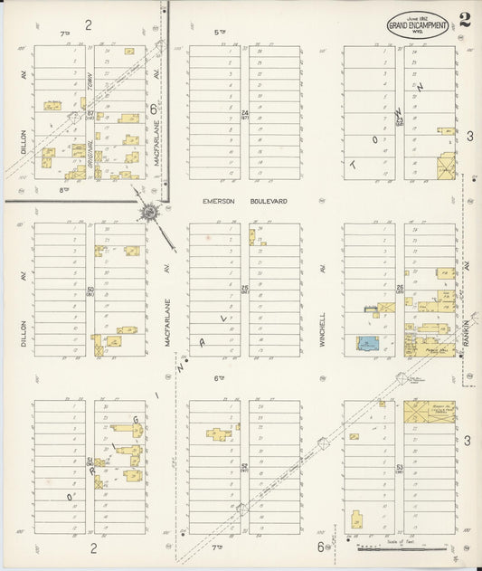 Sanborn Fire Insurance Map from Grand Encampment, Carbon County, Wyoming (1912), Sheet #0002 - Historic Sanborn Fire Insurance Map Print, vintage old map wall art, antique decor, genealogy gift, Wyoming Wyoming map