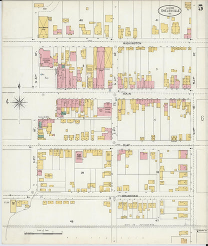 Sanborn Fire Insurance Map from Shelbyville, Shelby County, Kentucky (1903), Sheet #0005 - Complete Map Set gallery image, historic Sanborn map, vintage wall art, Kentucky Kentucky