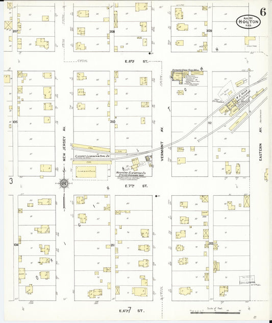 Sanborn Fire Insurance Map from Holton, Jackson County, Kansas (1911), Sheet #0006 - Historic Sanborn Fire Insurance Map Print, vintage old map wall art, antique decor, genealogy gift, Kansas Kansas map