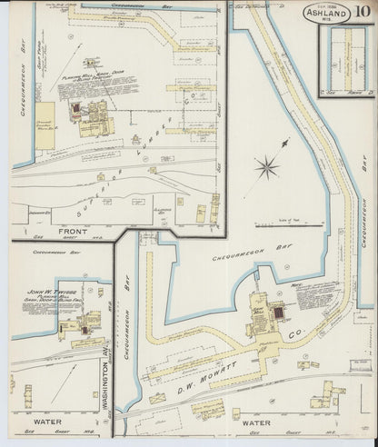 Sanborn Fire Insurance Map from Ashland, Ashland County, Wisconsin (1886), Sheet #0010 - Complete Map Set gallery image, historic Sanborn map, vintage wall art, Wisconsin Wisconsin