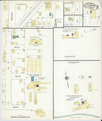Sanborn Fire Insurance Map from Livermore, Mclean County, Kentucky (1909), Sheet #0003 - Complete Map Set gallery image, historic Sanborn map, vintage wall art, Kentucky Kentucky