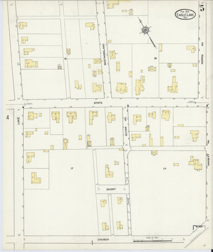 Sanborn Fire Insurance Map from Eagle Lake, Colorado County, Texas (1912), Sheet #0005 - Historic Sanborn Fire Insurance Map Print, vintage old map wall art, antique decor, genealogy gift, Texas Texas map