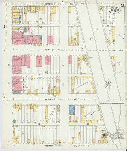 Sanborn Fire Insurance Map from Hobart, Kiowa County, Oklahoma (1904), Sheet #0002 - Complete Map Set gallery image, historic Sanborn map, vintage wall art, Oklahoma Oklahoma