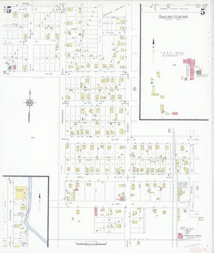 Sanborn Fire Insurance Map from York, York County, Nebraska (1933), Sheet #0005 - Complete Map Set gallery image, historic Sanborn map, vintage wall art, Nebraska Nebraska