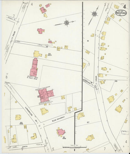Sanborn Fire Insurance Map from Bedford, Independent Cities, Virginia (1921), Sheet #0004 - Complete Map Set gallery image, historic Sanborn map, vintage wall art, Virginia Virginia