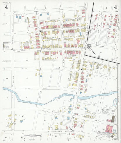 Sanborn Fire Insurance Map from Denver, Lancaster County, Pennsylvania (1947), Sheet #0004 - Complete Map Set gallery image, historic Sanborn map, vintage wall art, Pennsylvania Pennsylvania