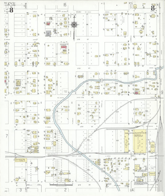 Sanborn Fire Insurance Map from Bay City, Matagorda County, Texas (1942), Sheet #0008 - Historic Sanborn Fire Insurance Map Print, vintage old map wall art, antique decor, genealogy gift, Texas Texas map