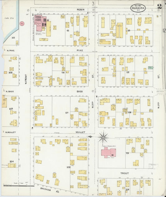 Sanborn Fire Insurance Map from Dunkirk, Chautauqua County, New York (1904), Sheet #0002 - Complete Map Set gallery image, historic Sanborn map, vintage wall art, New York New York