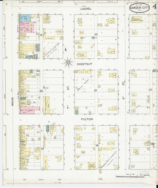 Sanborn Fire Insurance Map from Garden City, Finney County, Kansas (1887), Sheet #0004 - Historic Sanborn Fire Insurance Map Print, vintage old map wall art, antique decor, genealogy gift, Kansas Kansas map