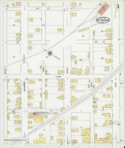 Sanborn Fire Insurance Map from Meyersdale, Somerset County, Pennsylvania (1919), Sheet #0003 - Complete Map Set gallery image, historic Sanborn map, vintage wall art, Pennsylvania Pennsylvania