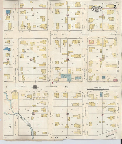 Sanborn Fire Insurance Map from Evart, Osceola County, Michigan (1942), Sheet #0005 - Complete Map Set gallery image, historic Sanborn map, vintage wall art, Michigan Michigan