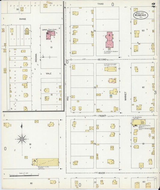 Sanborn Fire Insurance Map from Momence, Kankakee County, Illinois (1907), Sheet #0002 - Historic Sanborn Fire Insurance Map Print, vintage old map wall art, antique decor, genealogy gift, Illinois Illinois map